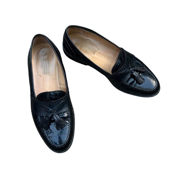 Johnston & Murphy Cellini Italian Black Dress Tassel Dress Shoes Size 9 M main image 7